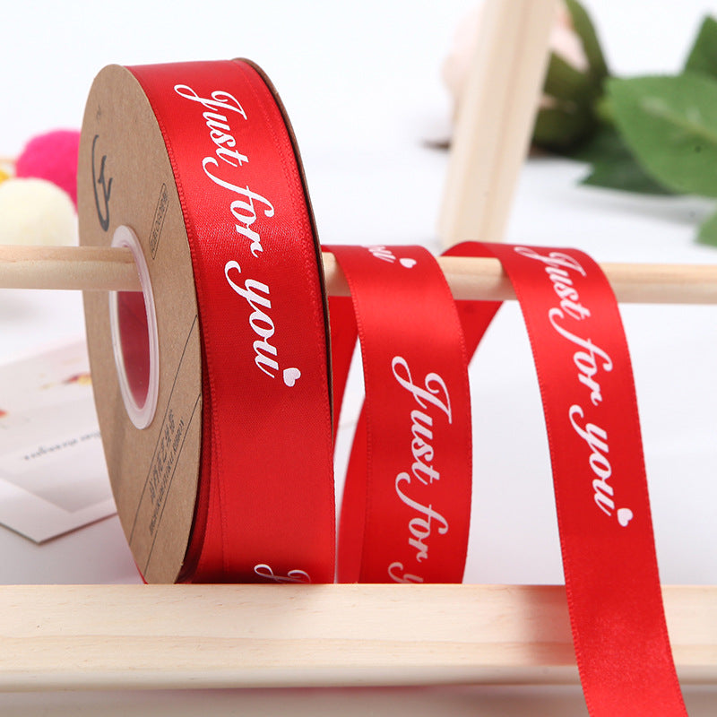 【Just for you】2.5CM Flower Ribbon Flower Packing Materials Cake Baking Ribbon New Ribbon,40Yards - HUAYI