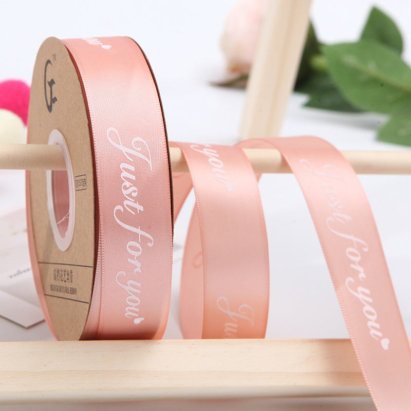 【Just for you】2.5CM Flower Ribbon Flower Packing Materials Cake Baking Ribbon New Ribbon,40Yards - HUAYI
