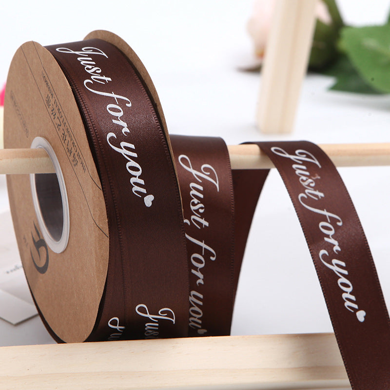 【Just for you】2.5CM Flower Ribbon Flower Packing Materials Cake Baking Ribbon New Ribbon,40Yards - HUAYI