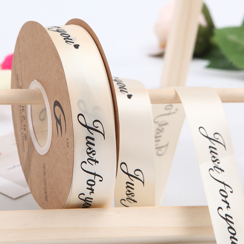 【Just for you】2.5CM Flower Ribbon Flower Packing Materials Cake Baking Ribbon New Ribbon,40Yards - HUAYI