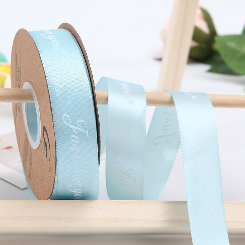 【Just for you】2.5CM Flower Ribbon Flower Packing Materials Cake Baking Ribbon New Ribbon,40Yards - HUAYI