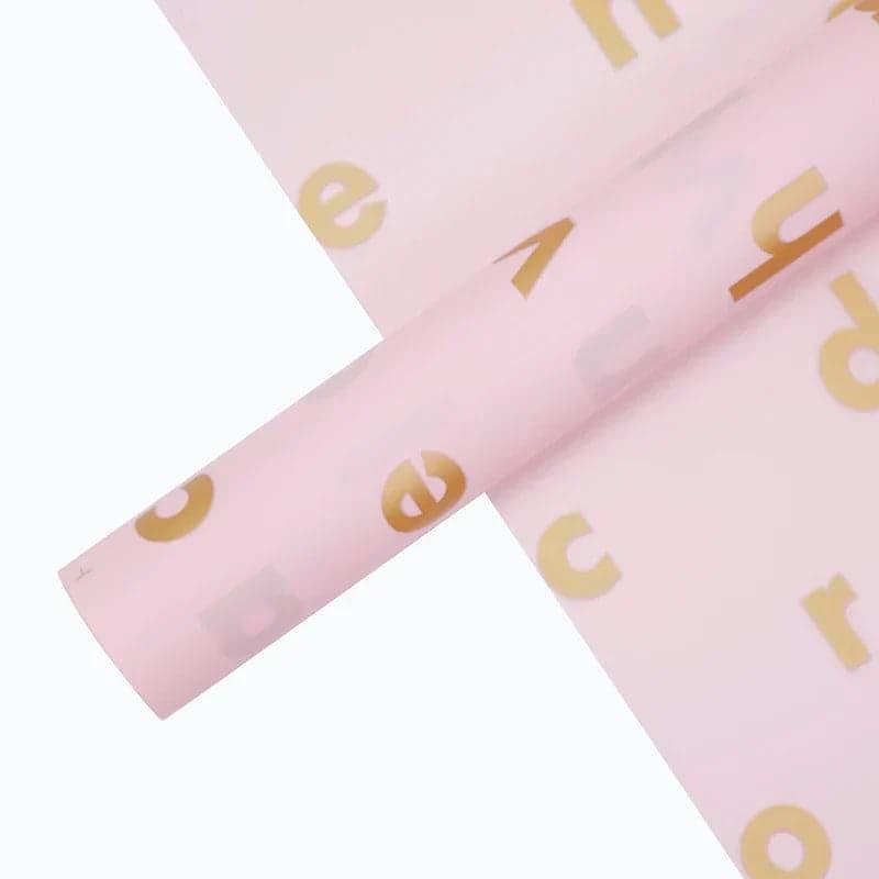 Korean English Letter Waterproof Flower Wrapping Paper,22.8*22.8 inch - 20 sheets - Huayi Flower Wraps