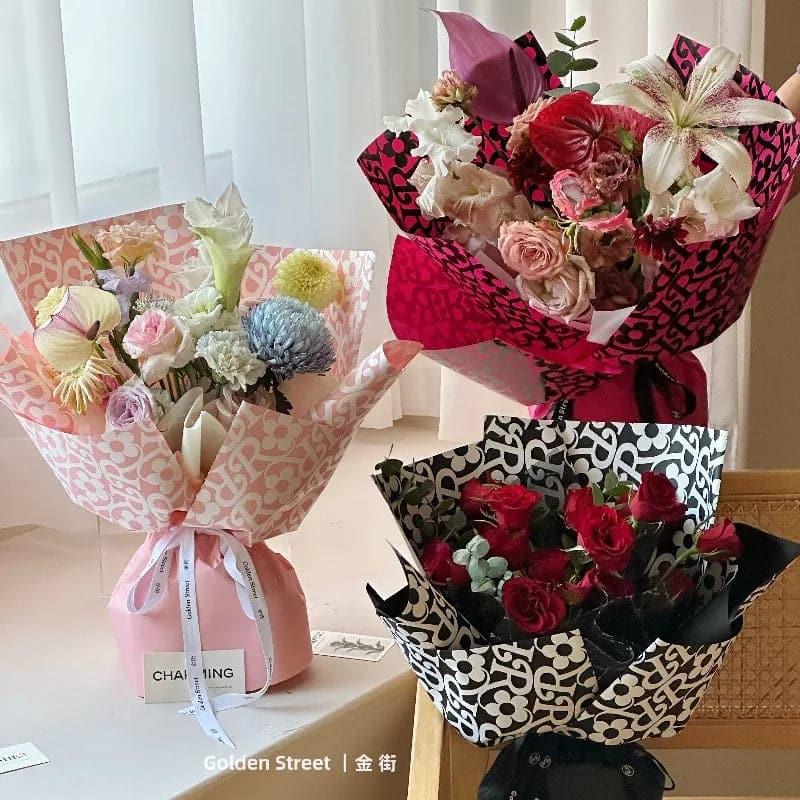Korean Printed Gift Tissue Waterproof Flower Bouquet Packaging Wrapping Paper For Flower Bouquet Floral - HUAYI