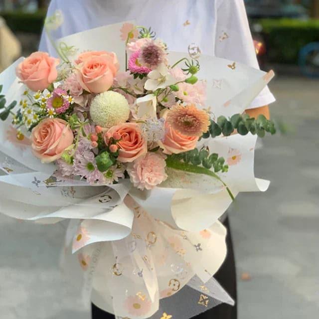 Korean Style Unique Metallic Waterproof Rose Floral Bouquet Packing,19.68 inch * 5 yard - Huayi Flower Wraps