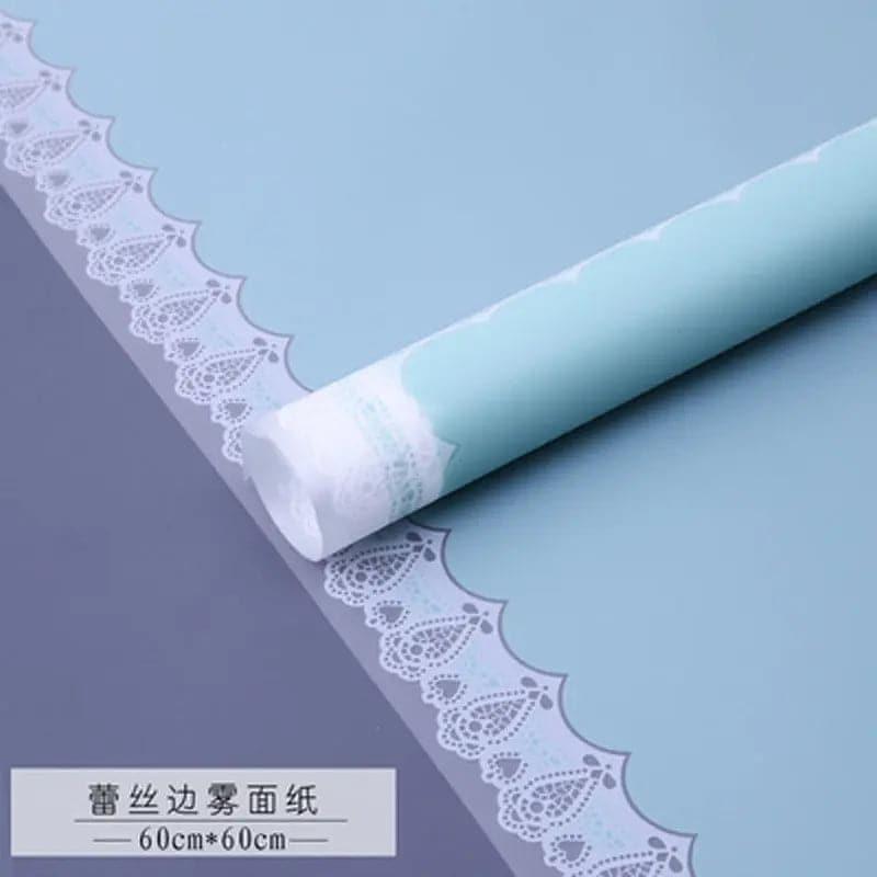 Lace Edge Bouquet Waterproof Frame Gift Flower Wrapping Paper,22.8*22.8 Inch-20 Sheets - Huayi Flower Wraps