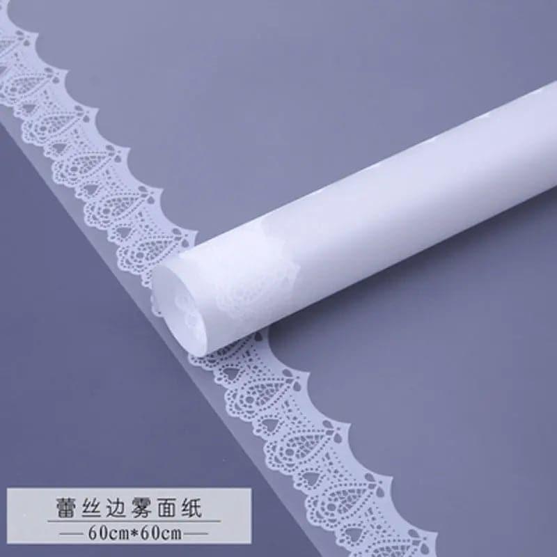 Lace Edge Bouquet Waterproof Frame Gift Flower Wrapping Paper,22.8*22.8 Inch-20 Sheets - Huayi Flower Wraps