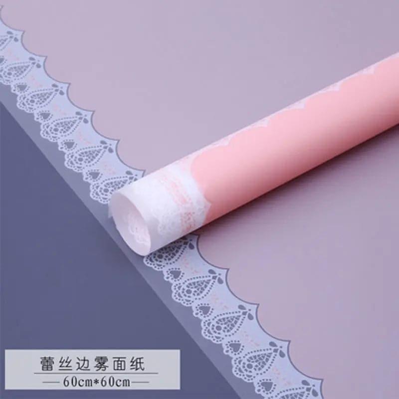 Lace Edge Bouquet Waterproof Frame Gift Flower Wrapping Paper,22.8*22.8 Inch-20 Sheets - Huayi Flower Wraps