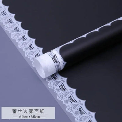 Lace Edge Bouquet Waterproof Frame Gift Flower Wrapping Paper,22.8*22.8 Inch-20 Sheets - Huayi Flower Wraps