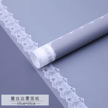 Lace Edge Bouquet Waterproof Frame Gift Flower Wrapping Paper,22.8*22.8 Inch-20 Sheets - Huayi Flower Wraps