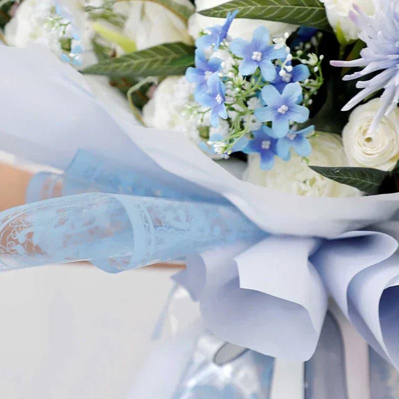 Lace Flower Paper Waterproof Bouquet for Wedding flower wrapping paper,22.8*22.8 inch - 20 sheets - Huayi Flower Wraps