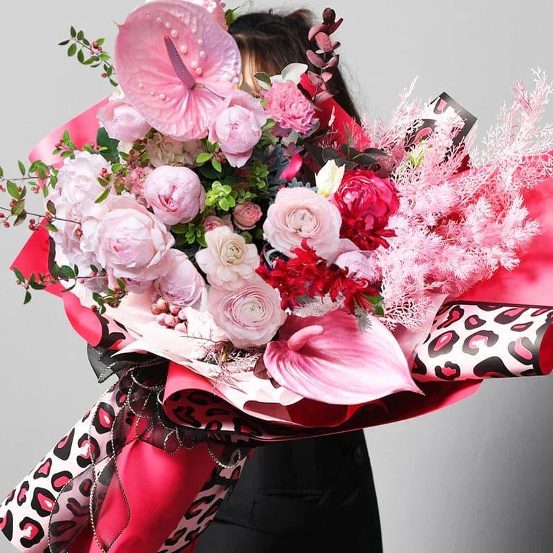 Law Of The Jungle Series Waterproof Flower Wrapping Paper,22.8*22.8 inch - HUAYI