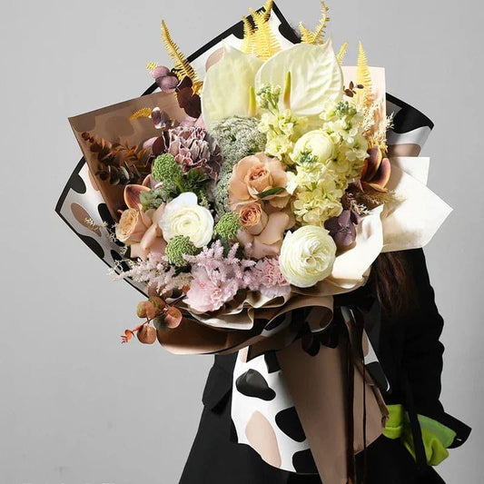 Law Of The Jungle Series Waterproof Korean Flower Wrapping Paper,22.8*22.8 inch - HUAYI