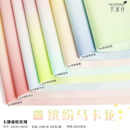 Macaron Colored Flower Packaging,22.8*22.8 Inch-20 Sheets - Huayi Flower Wraps