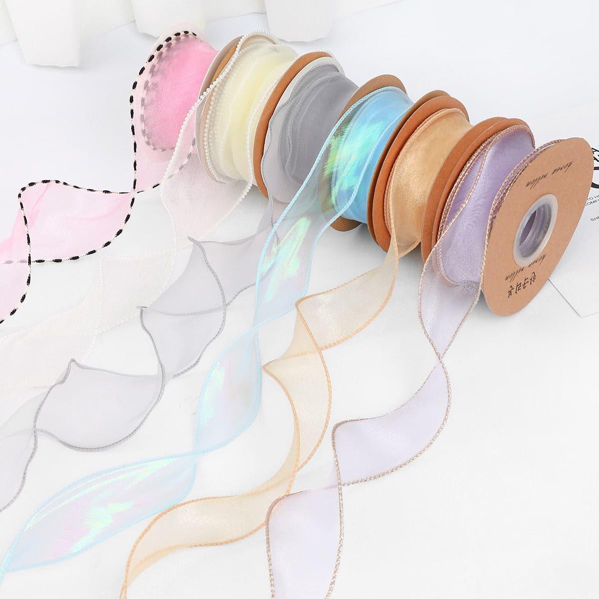 Mermaid Ribbon Bow Bouquet Lace Ribbon Snow Gauze Ribbon,1.5 inch * 10 yards - Huayi Flower Wraps