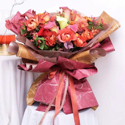 New Bouquet Wrapping Paper Waterproof Rose Cloud Ink Silk Paper,22.8*22.8 Inch - 20 Sheets - Huayi Flower Wraps