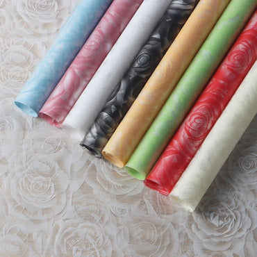 Rose Garden Translucent Flower Wrapping Paper,22.8*22.8 inch