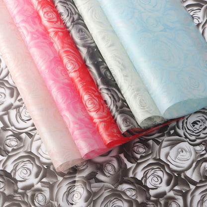 Rose Garden Translucent Flower Wrapping Paper,22.8*22.8 inch