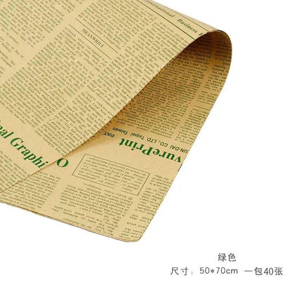 Newspaper Art Kraft Florist Bouquet Wrapping Paper,19.7*27.5 Inch-40 Sheets - Huayi Flower Wraps