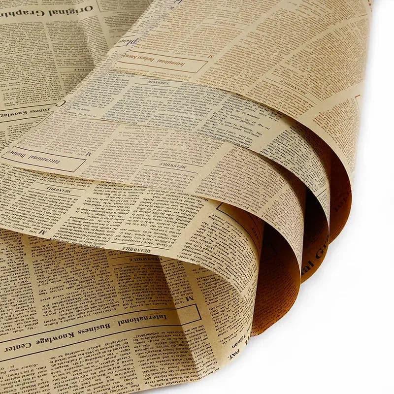 Newspaper Art Kraft Florist Bouquet Wrapping Paper,19.7*27.5 Inch-40 Sheets - Huayi Flower Wraps