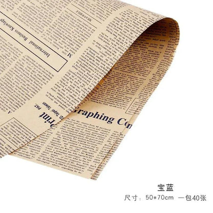 Newspaper Art Kraft Florist Bouquet Wrapping Paper,19.7*27.5 Inch-40 Sheets - Huayi Flower Wraps