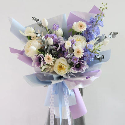 Rainbow Flower Paper Rose Bouquet OPP Waterproof,22.8*22.8 inch - 20 sheets - Huayi Flower Wraps