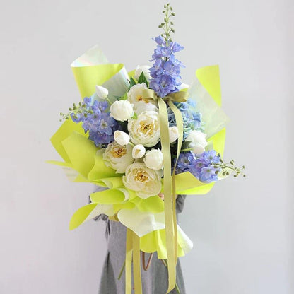 Rainbow Flower Paper Rose Bouquet OPP Waterproof,22.8*22.8 inch - 20 sheets - Huayi Flower Wraps