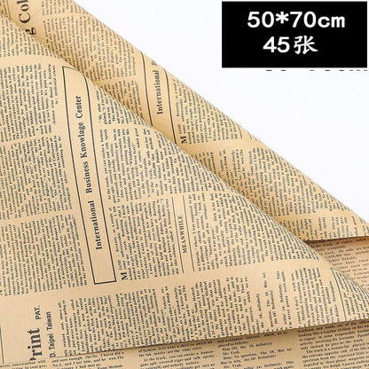 Retro Flower Wrapping Kraft Paper English Newspaper Bouquet Wrapping Paper - Huayi Flower Wraps