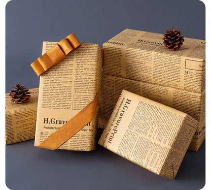 Retro Flower Wrapping Kraft Paper English Newspaper Bouquet Wrapping Paper - Huayi Flower Wraps