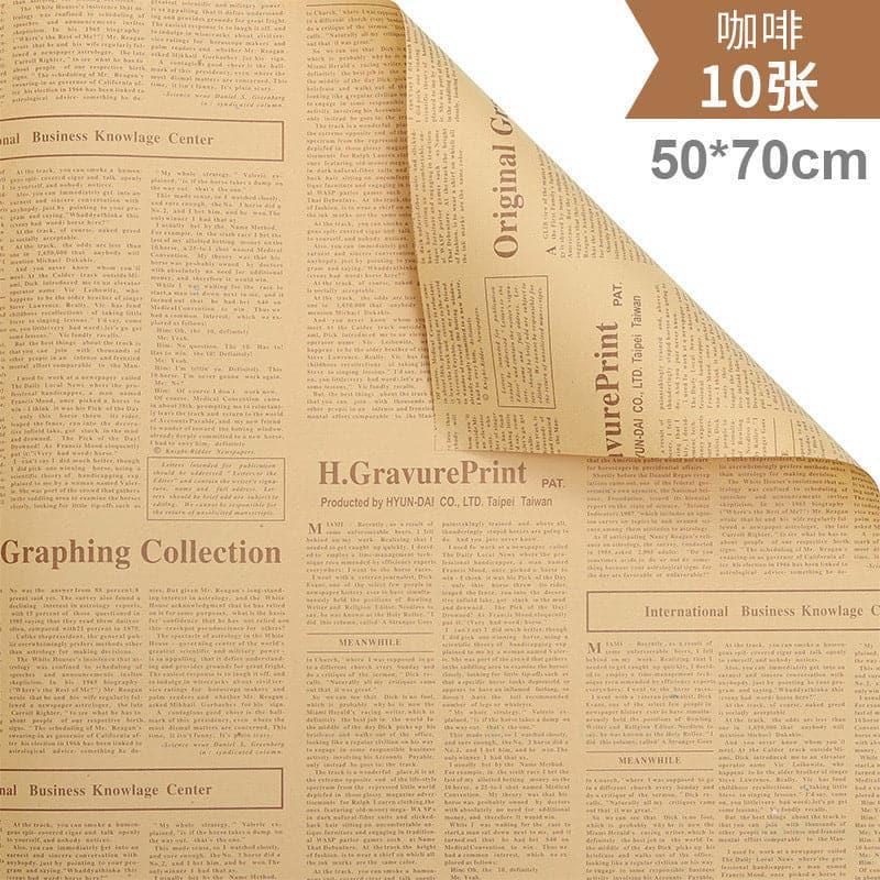 Retro Flower Wrapping Kraft Paper English Newspaper Bouquet Wrapping Paper - Huayi Flower Wraps