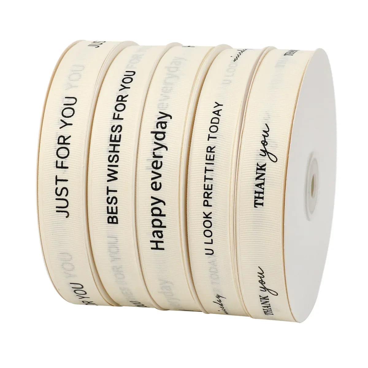 Ribbon With Logo High Raised Silk Screen Print Satin Ribbon,0.78 inch 50 yards - Huayi Flower Wraps