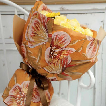 Roman Holiday Flower Packaging Paper With Printed Oil Painting Style,22.8*22.8 inch - 20 sheets - Huayi Flower Wraps