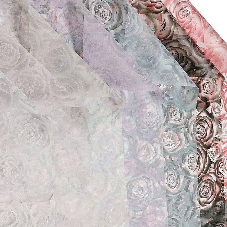 Rose Garden Translucent Flower Wrapping Paper,22.8*22.8 inch - 20 sheets - Huayi Flower Wraps