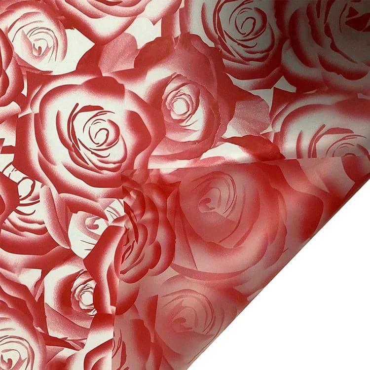 Rose Garden Translucent Flower Wrapping Paper,22.8*22.8 inch - 20 sheets - Huayi Flower Wraps