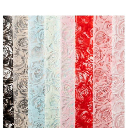 Rose Garden Translucent Flower Wrapping Paper,22.8*22.8 inch - 20 sheets - Huayi Flower Wraps