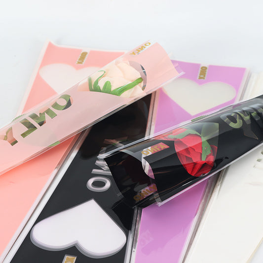 Single bag single rose packaging sleeve bag transparent opp,45×13×4CM - HUAYI
