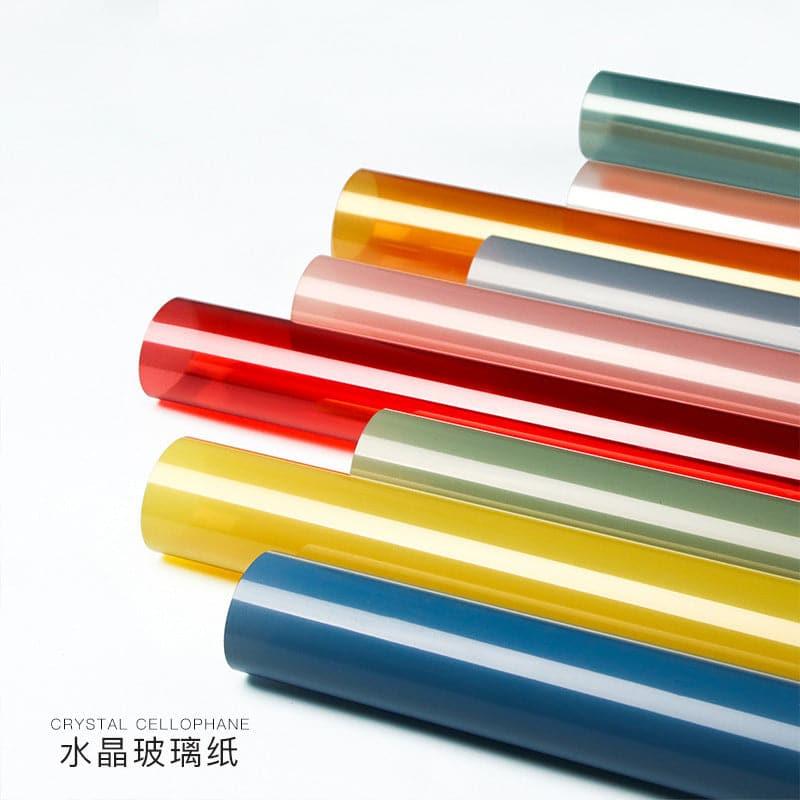 Solid Color Crystal Cellophane Flowers Waterproof Paper,22.8*22.8 inch - 20 sheets - Huayi Flower Wraps