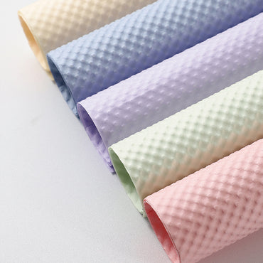 Solid color new three-dimensional embossed paper polka dot bouquet wrapping paper,52*51CM-10 sheet - HUAYI