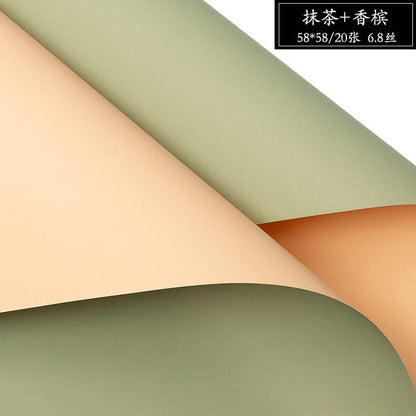 Solid Two-Color Bouquet Wrapping Paper,22.8*22.8 inch - 20 sheets - Huayi Flower Wraps