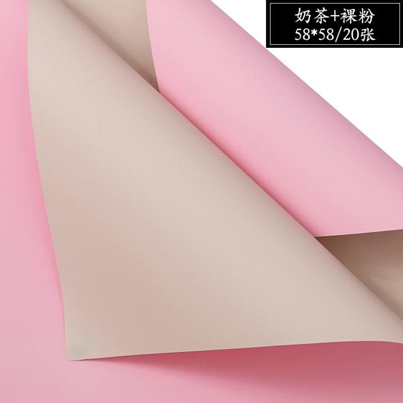 Solid Two-Color Bouquet Wrapping Paper,22.8*22.8 inch - 20 sheets - Huayi Flower Wraps