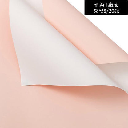 Solid Two-Color Bouquet Wrapping Paper,22.8*22.8 inch - 20 sheets - Huayi Flower Wraps