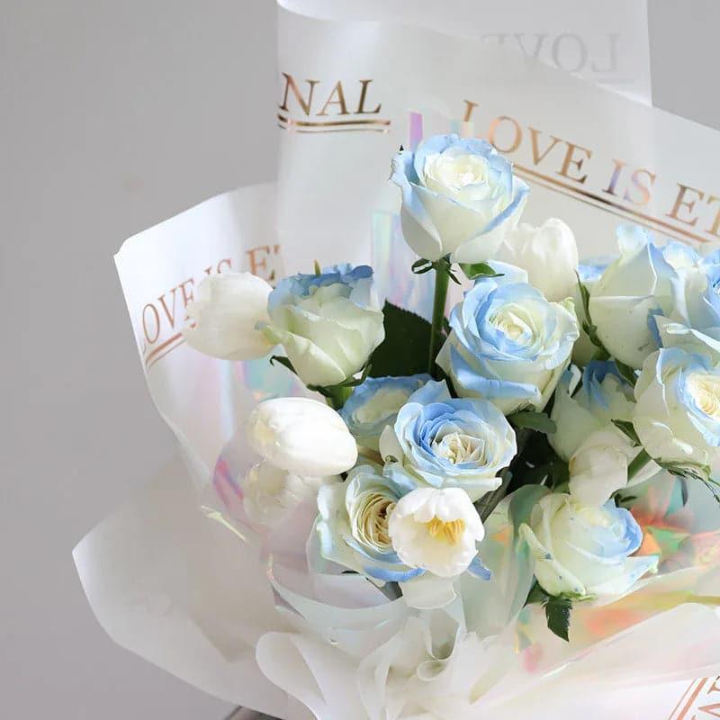 Stamping English Font Floral Packaging Paper Flower Packaging,22.8*22.8 inch - 20 sheets - Huayi Flower Wraps