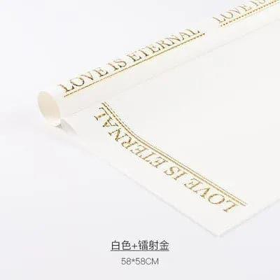 Stamping English Font Floral Packaging Paper Flower Packaging,22.8*22.8 inch - 20 sheets - Huayi Flower Wraps