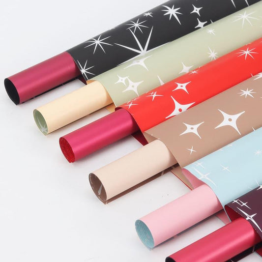 Starry Sky Matte Film Waterproof Two-color Flower Wrapping Paper,22.8*22.8 inch - 20 sheets - Huayi Flower Wraps