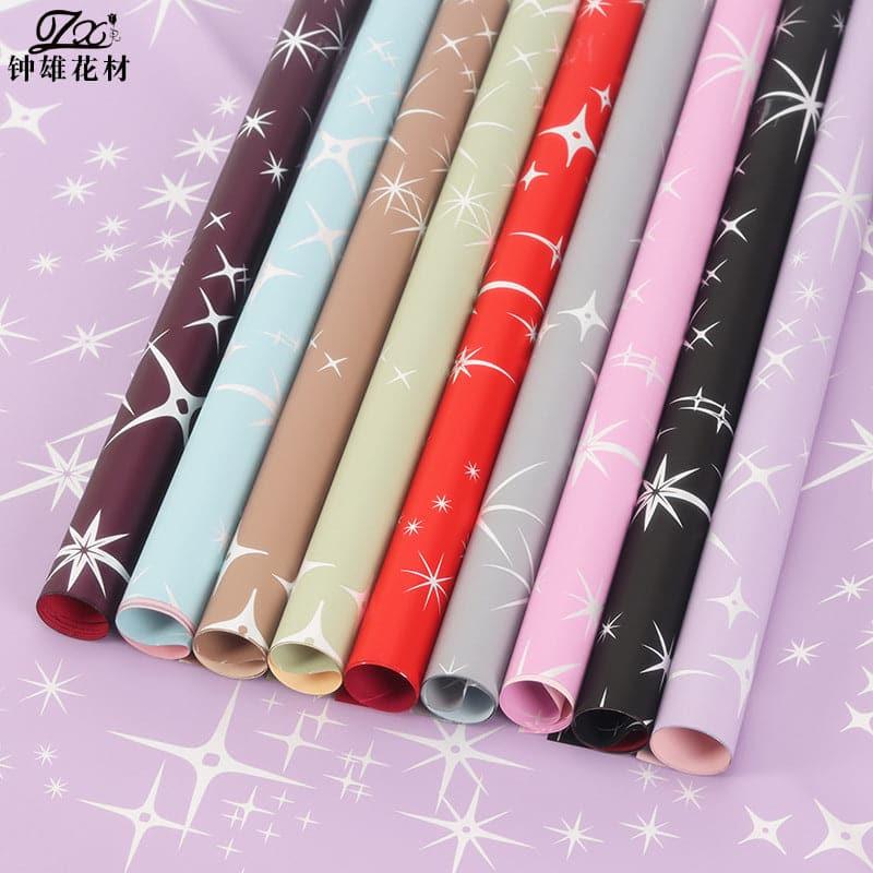 Starry Sky Matte Film Waterproof Two-color Flower Wrapping Paper,22.8*22.8 inch - 20 sheets - Huayi Flower Wraps