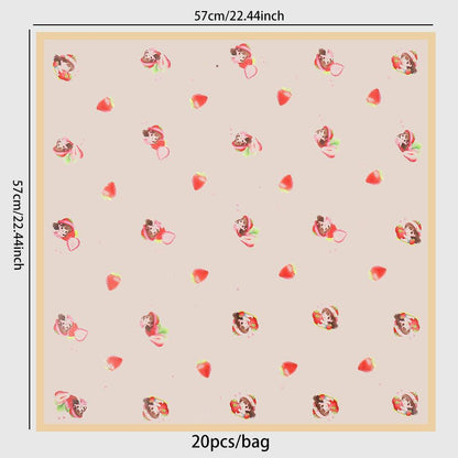 Strawberry Girl Waterproof Korean Flower Wrapping Paper,22.8*22.8 inch-20 sheets - HUAYI