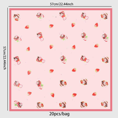 Strawberry Girl Waterproof Korean Flower Wrapping Paper,22.8*22.8 inch-20 sheets - HUAYI