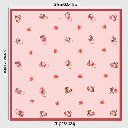 Strawberry Girl Waterproof Korean Flower Wrapping Paper,22.8*22.8 inch-20 sheets - HUAYI