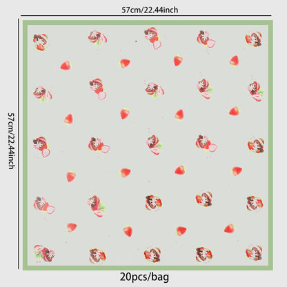 Strawberry Girl Waterproof Korean Flower Wrapping Paper,22.8*22.8 inch-20 sheets - HUAYI
