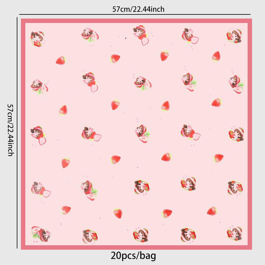 Strawberry Girl Waterproof Korean Flower Wrapping Paper,22.8*22.8 inch-20 sheets - Huayi Flower Wraps