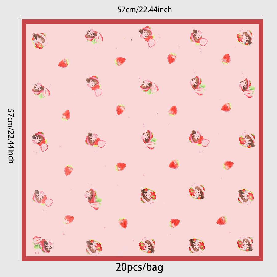 Strawberry Girl Waterproof Korean Flower Wrapping Paper,22.8*22.8 inch-20 sheets - Huayi Flower Wraps